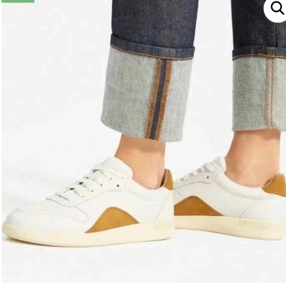 Everlane The Releather Court White Mustard Sneakers 12.5 - Picture 9 of 9